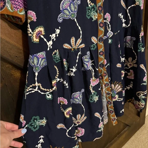 LOFT Navy Maxi Dress with Multicolor Floral Paisley Print - Picture 5 of 7